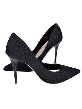 NWT Le Chateau Black Glitter Sparkly Pump Heels Size 7